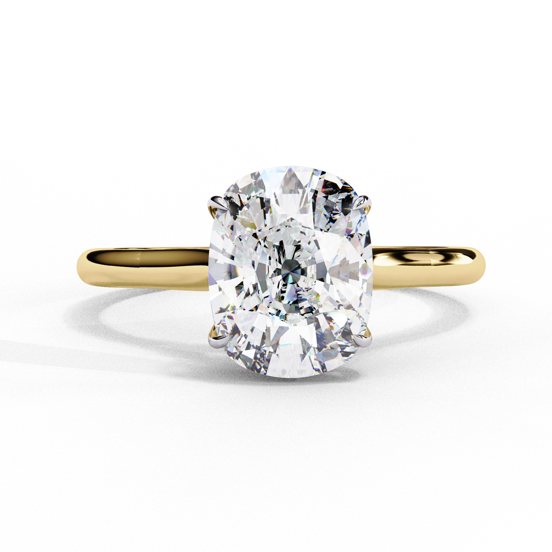 Solitaire Elongated Cushion Cut Lab Grown Diamond Engagement Ring
