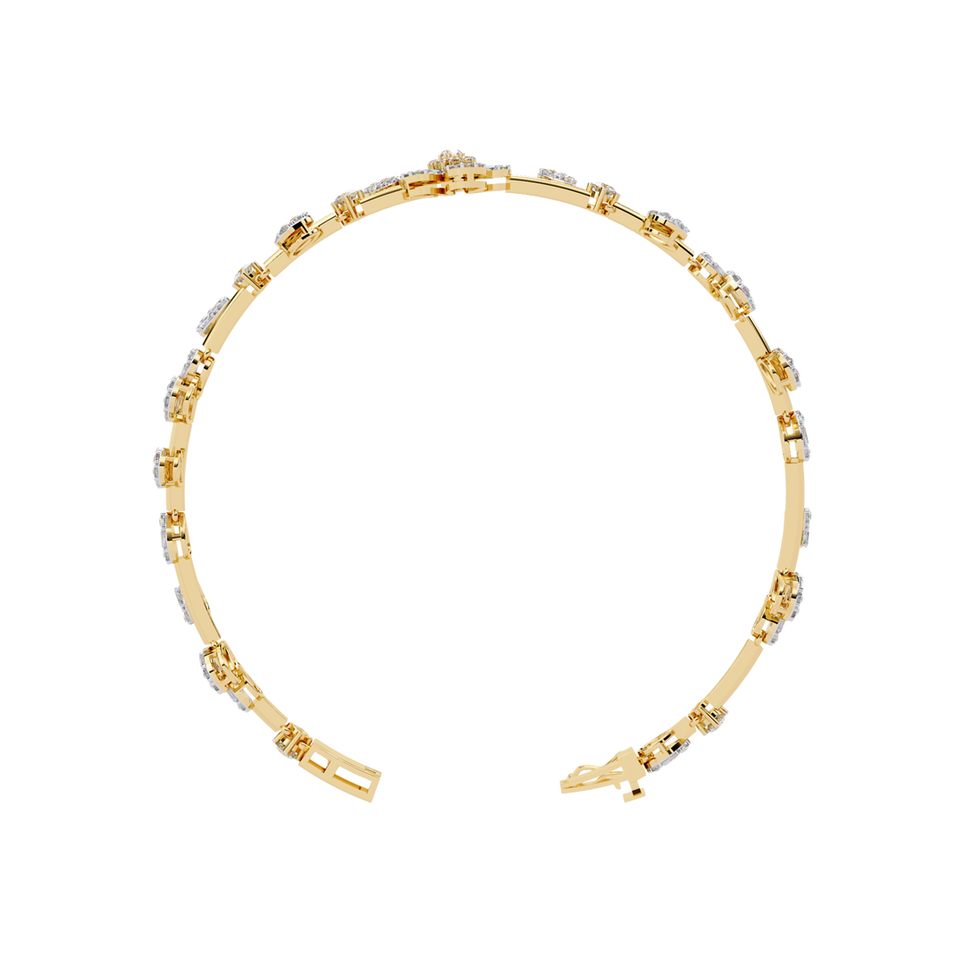 Elegant Floral Moissanite Bracelet