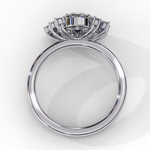 Load image into Gallery viewer, Oval Cut Lab Grown Diamond Engagement Ring with Cluster Side Stones
