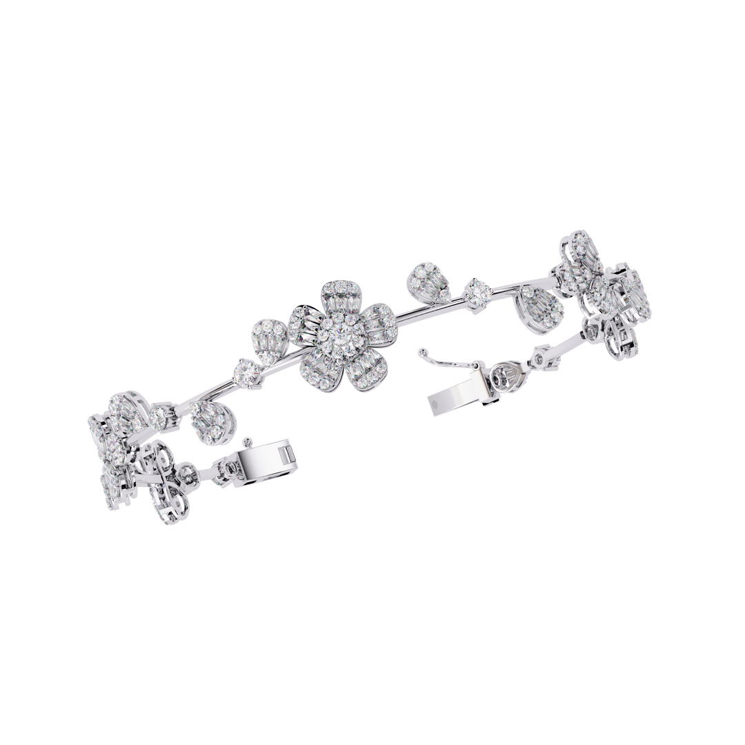 Elegant Floral Moissanite Bracelet