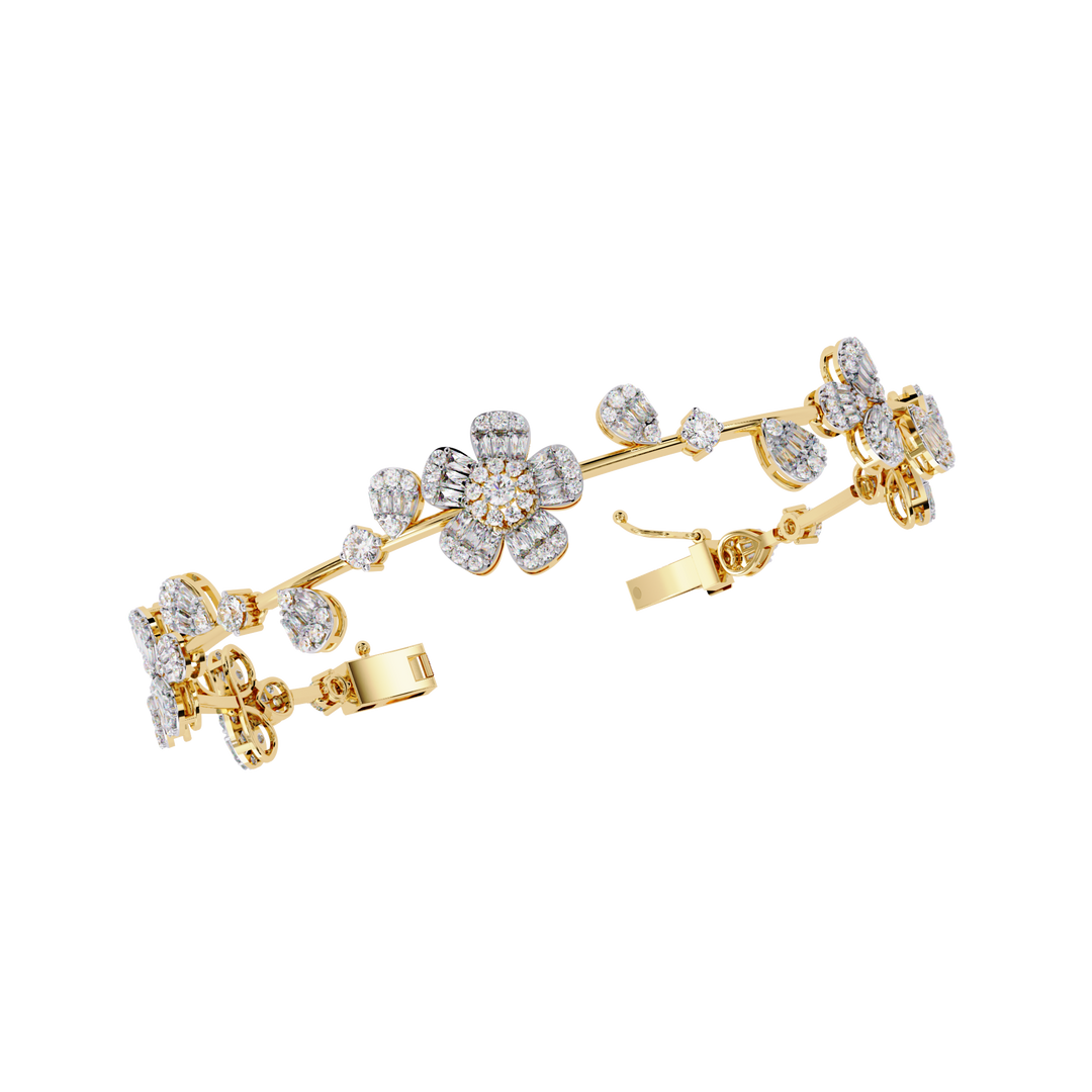 Elegant Floral Moissanite Bracelet