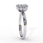 Load image into Gallery viewer, Oval Cut Lab Grown Diamond Engagement Ring with Cluster Side Stones
