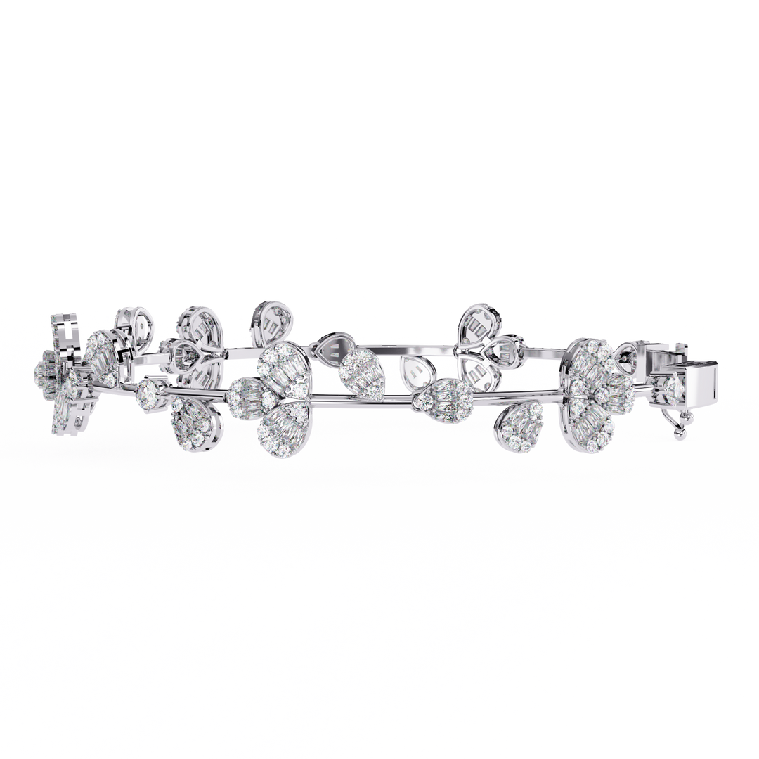 Elegant Floral Moissanite Bracelet