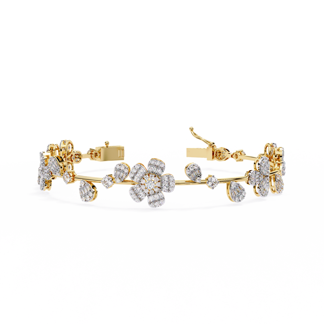 Elegant Floral Moissanite Bracelet