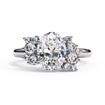 Load image into Gallery viewer, Oval Cut Lab Grown Diamond Engagement Ring with Cluster Side Stones
