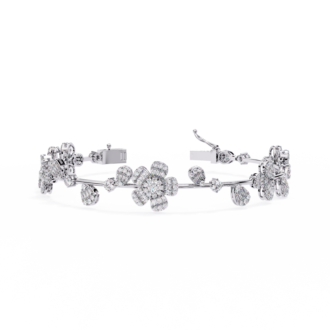 Elegant Floral Moissanite Bracelet