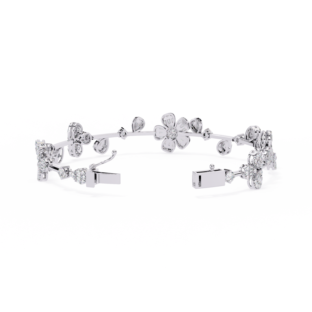 Elegant Floral Moissanite Bracelet