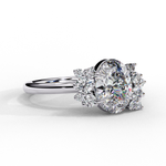 Load image into Gallery viewer, Oval Cut Lab Grown Diamond Engagement Ring with Cluster Side Stones
