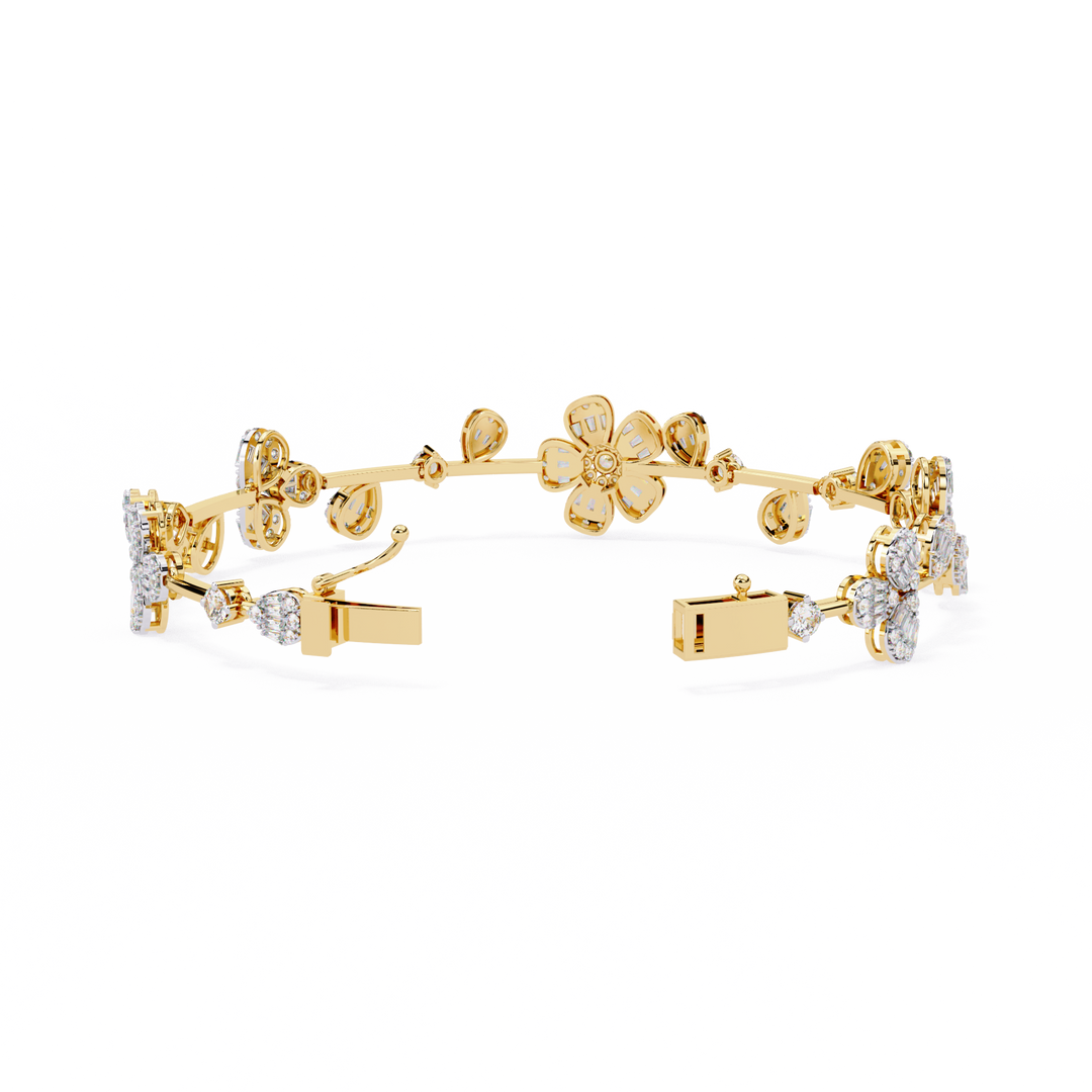 Elegant Floral Moissanite Bracelet