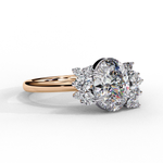 Load image into Gallery viewer, Oval Cut Lab Grown Diamond Engagement Ring with Cluster Side Stones
