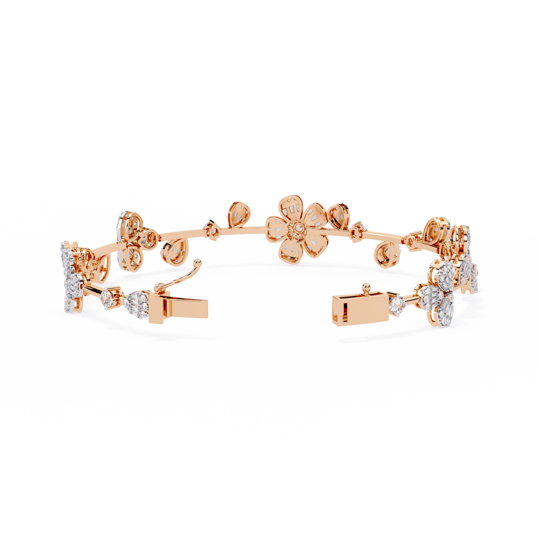Elegant Floral Moissanite Bracelet