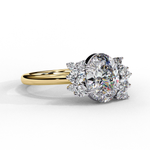 Load image into Gallery viewer, Oval Cut Lab Grown Diamond Engagement Ring with Cluster Side Stones
