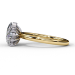 Load image into Gallery viewer, Oval Cut Lab Grown Diamond Engagement Ring with Cluster Side Stones

