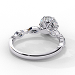 Load image into Gallery viewer, Round Cut Moissanite Engagement Ring | Marquise &amp; Round Accents

