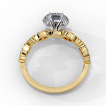 Load image into Gallery viewer, Round Cut Moissanite Engagement Ring | Marquise &amp; Round Accents
