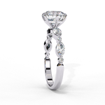 Load image into Gallery viewer, Round Cut Moissanite Engagement Ring | Marquise &amp; Round Accents
