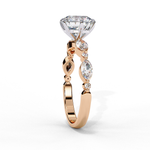 Load image into Gallery viewer, Round Cut Moissanite Engagement Ring | Marquise &amp; Round Accents
