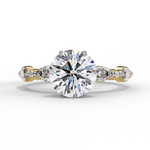 Load image into Gallery viewer, Round Cut Moissanite Engagement Ring | Marquise &amp; Round Accents
