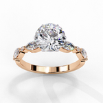 Load image into Gallery viewer, Round Cut Moissanite Engagement Ring | Marquise &amp; Round Accents
