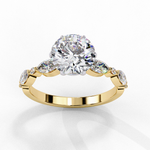 Load image into Gallery viewer, Round Cut Moissanite Engagement Ring | Marquise &amp; Round Accents
