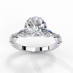 Load image into Gallery viewer, Round Cut Moissanite Engagement Ring | Marquise &amp; Round Accents
