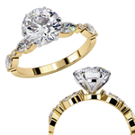 Load image into Gallery viewer, Round Cut Moissanite Engagement Ring | Marquise &amp; Round Accents

