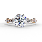 Load image into Gallery viewer, Round Cut Moissanite Engagement Ring | Marquise &amp; Round Accents
