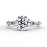 Load image into Gallery viewer, Round Cut Moissanite Engagement Ring | Marquise &amp; Round Accents
