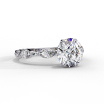 Load image into Gallery viewer, Round Cut Moissanite Engagement Ring | Marquise &amp; Round Accents
