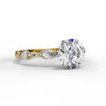 Load image into Gallery viewer, Round Cut Moissanite Engagement Ring | Marquise &amp; Round Accents
