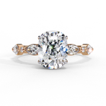 Load image into Gallery viewer, Elongated Cushion Cut Lab Grown Diamond Engagement Ring | Marquise &amp; Round Accents
