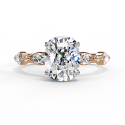 Elongated Cushion Cut Moissanite Ring