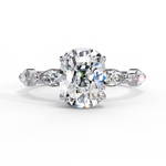 Load image into Gallery viewer, Elongated Cushion Cut Lab Grown Diamond Engagement Ring | Marquise &amp; Round Accents
