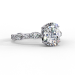 Load image into Gallery viewer, Elongated Cushion Cut Lab Grown Diamond Engagement Ring | Marquise &amp; Round Accents
