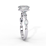 Load image into Gallery viewer, Elongated Cushion Cut Lab Grown Diamond Engagement Ring | Marquise &amp; Round Accents
