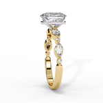 Load image into Gallery viewer, Elongated Cushion Cut Lab Grown Diamond Engagement Ring | Marquise &amp; Round Accents

