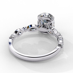 Load image into Gallery viewer, Elongated Cushion Cut Lab Grown Diamond Engagement Ring | Marquise &amp; Round Accents
