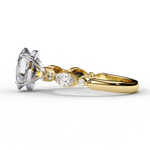 Load image into Gallery viewer, Elongated Cushion Cut Lab Grown Diamond Engagement Ring | Marquise &amp; Round Accents
