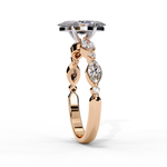 Load image into Gallery viewer, Marquise Cut Moissanite Engagement Ring | Marquise &amp; Round Accents
