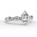 Load image into Gallery viewer, Marquise Cut Moissanite Engagement Ring | Marquise &amp; Round Accents
