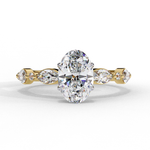 Load image into Gallery viewer, Oval Cut Lab Grown Diamond Engagement Ring | Marquise &amp; Round Accents
