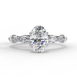 Load image into Gallery viewer, Oval Cut Lab Grown Diamond Engagement Ring | Marquise &amp; Round Accents
