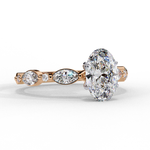 Load image into Gallery viewer, Oval Cut Lab Grown Diamond Engagement Ring | Marquise &amp; Round Accents
