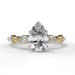 Load image into Gallery viewer, Pear Cut Lab Grown Diamond Engagement Ring | Marquise &amp; Round Accents
