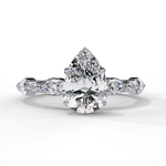 Load image into Gallery viewer, Pear Cut Lab Grown Diamond Engagement Ring | Marquise &amp; Round Accents
