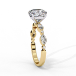 Load image into Gallery viewer, Cushion Cut Lab Grown Diamond Engagement Ring | Marquise &amp; Round Accents
