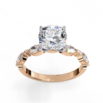 Load image into Gallery viewer, Cushion Cut Lab Grown Diamond Engagement Ring | Marquise &amp; Round Accents

