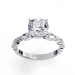 Load image into Gallery viewer, Cushion Cut Lab Grown Diamond Engagement Ring | Marquise &amp; Round Accents
