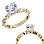 Load image into Gallery viewer, Cushion Cut Lab Grown Diamond Engagement Ring | Marquise &amp; Round Accents
