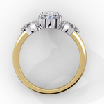 Load image into Gallery viewer, Oval Cut Moissanite Engagement Ring with Pear Side Stones
